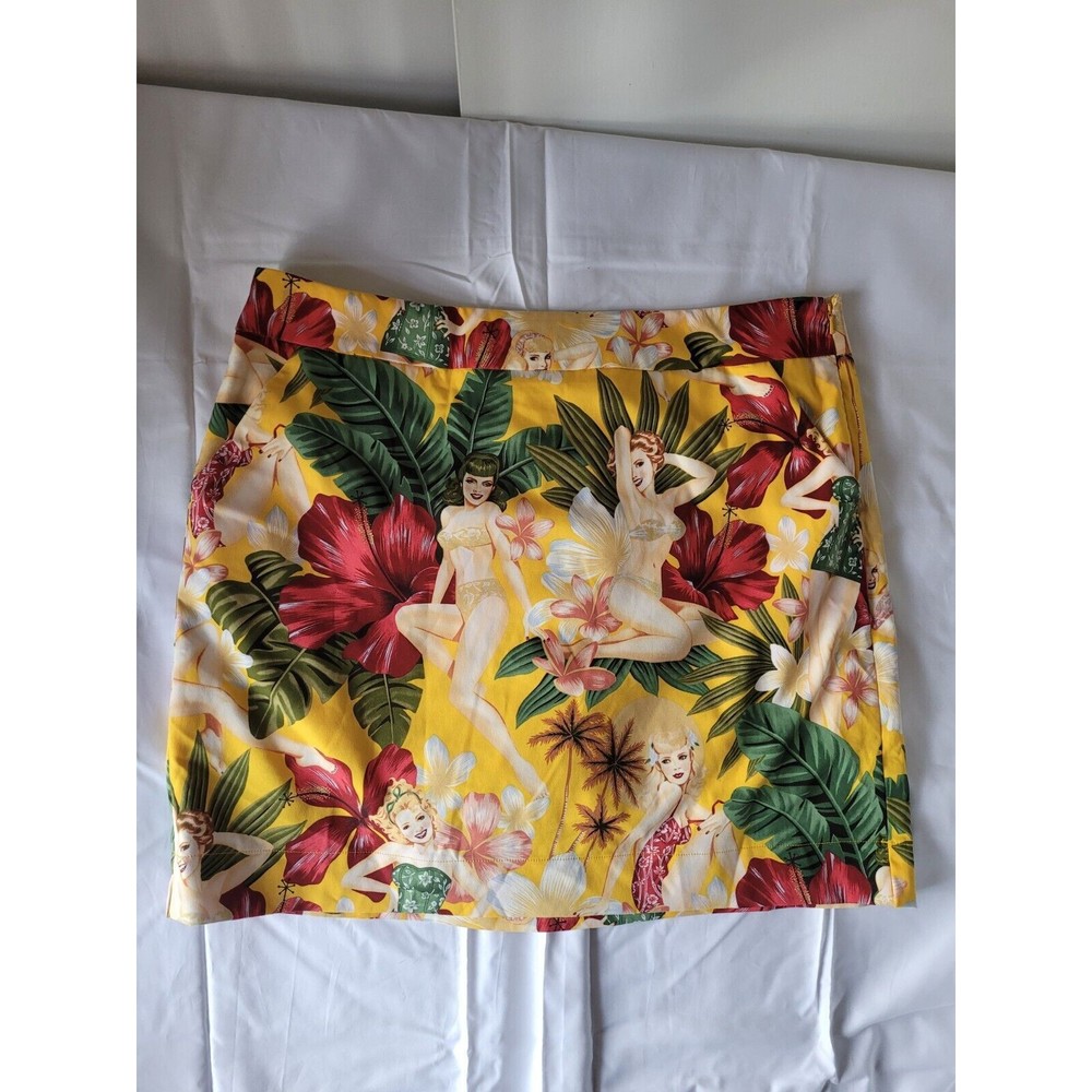 Nwt LOUDMOUTH $128 Golf Hawaiian Pin Up Girls Retro Tropical Skort Skirt 16